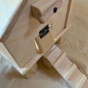 Hand made wooden toy chicken coop